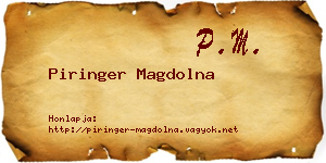 Piringer Magdolna névjegykártya